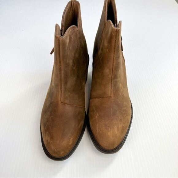 Clarks Booties womens size 9 leather dark brown scene zip ankle - Picture 6 of 10